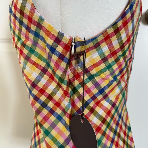 NWT Eva Franco Anthropologie Multicolor Plaid Top 8 - Picture 8 of 12